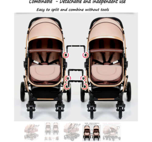 Detachable Twin Baby Stroller