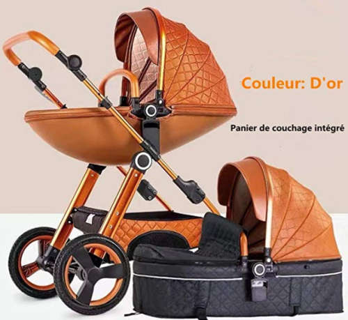 New *2020*Egg Shell Baby Stroller 2 in 1 / Baby Bassinet Travel System [Color Brown and Maroon]