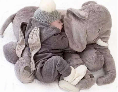 Baby Elephant Pillow (Grey)
