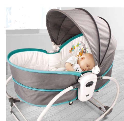 5 In 1 Newborn Baby Rocker Bassinet Bouncer Toddler Music Chair With Toy