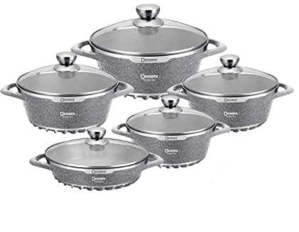 Non-stick Stainless Steel 10pcs Royal Dessini Pot  Set