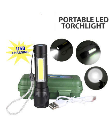 Mini Pocket USB Charging Powerful Flashlight LED Flash Torch Light