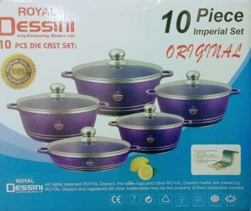 Non-stick Stainless Steel 10pcs Royal Dessini Pot  Set