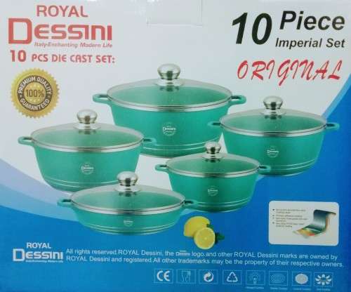 Non-stick Stainless Steel 10pcs Royal Dessini Pot  Set