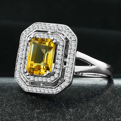ERV R2577- Genuine Citrine Gemstone set in SOLID 925 STERLING SILVER