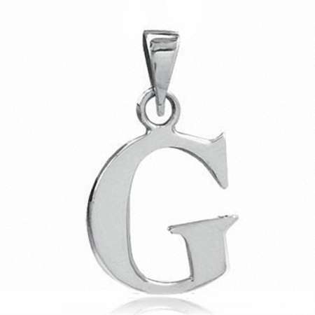 925 Sterling Silver Alphabet/Initial Charm Pendant - G