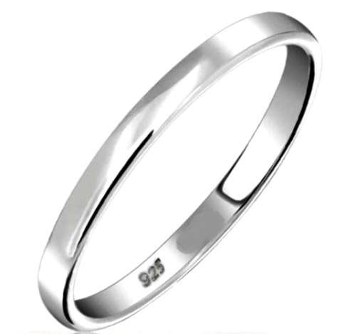 2mm Plain SOLID 925 Sterling Silver Band - Size 12 / X+