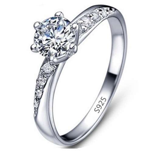Exquisite 1.43ct Sim Diamond Solitaire Engagement Ring SOLID STERLING SILVER - Size 8