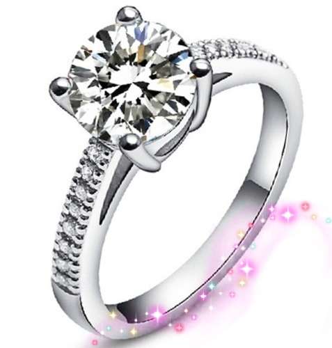 925 Sterling Silver Sparkling Solitaire Ring
