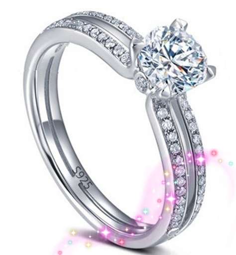 925 Sterling Silver Exquisite Solitaire Double Band Ring