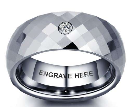 PERSONALIZED JEWELRY - Titanium Steel Mens Band Ring- FREE ENGRAVING