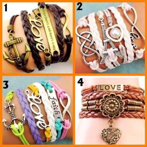 Leather Infinity Bracelets - Pick your colour