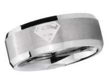 SUPERMAN! MENS Beveled Edge 316L Stainless Steel Band - Size 10 / T and a Half