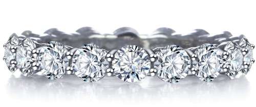 Genuine 925 Sterling Silver Full Eternity Wedding Band - Size 6 / L+