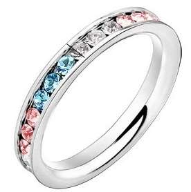 BRAND NEW 0.50ct CZ soft pastel colours Full eternity Band. Size 8