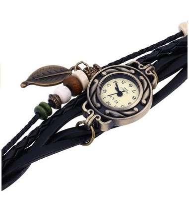 Quartz Watch Charm Leather Bracelets