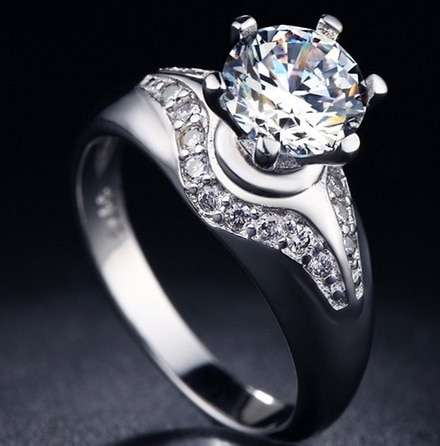 Stunning Brand New 1.42ct Designer Solitaire Silver Ring - STATEMENT!