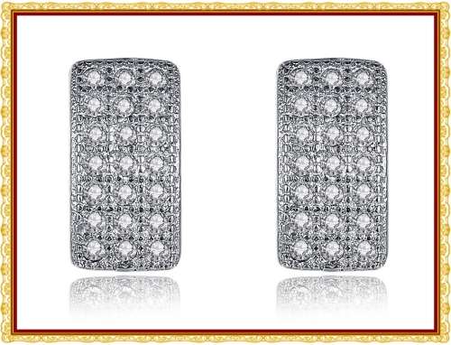 925 Sterling Silver 0.21ct Simulated Diamond Accent Earrings.