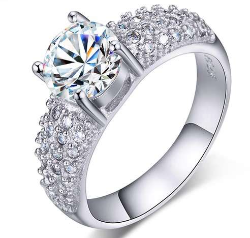 Exquisite! 1.81ct Cr.Diamond and Accents Engagement Ring - Size 7.5 / P / 17.7mm