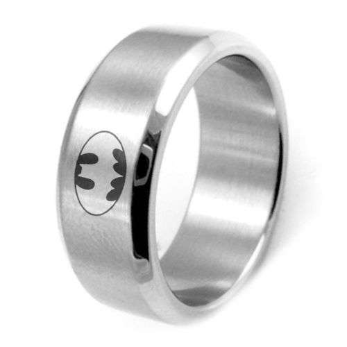 Mens 316L stainless steel BATMAN ring. Size 12 / X+ / 21.4mm diameter