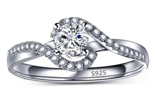 1.02ct Sim Diamond and Accents Swirl Band Engagement Ring - Size 7 / O / 17.3mm