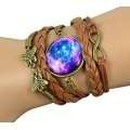 LEATHER INFINITY BRACELET | Exquisite Cosmic Universe Cabochon