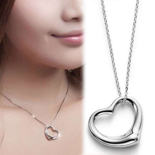 Open Heart Pendant & Chain Necklace