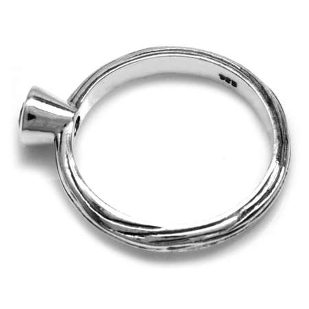 Genuine 0.25ct Tanzanite Solitaire 925 Sterling Silver Designer Ring. Size 7.75 / P+