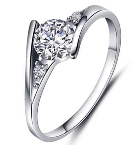 Amazing! 0.38ct Sim Diamond and Accents Engagement Ring - Size 6 / M / 16.3mm