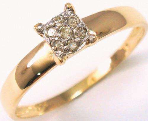 9ct SOLID GOLD RING 0.049CT NATURAL GENUINE DIAMONDS. SIZE N+ (7)