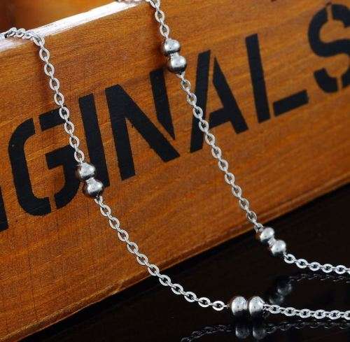 REAL! Ladies Double Ball Stainless Steel Chain Necklace. 50CM