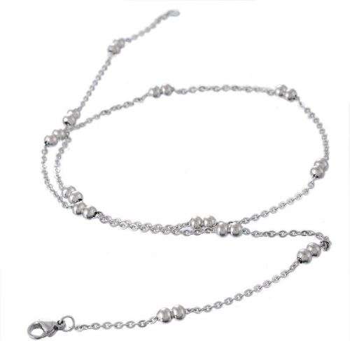 REAL! Ladies Double Ball Stainless Steel Chain Necklace. 50CM