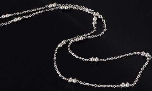 REAL! Ladies Double Ball Stainless Steel Chain Necklace. 50CM