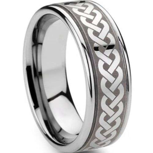 Asha Craft: CELTIC 316L Solid Stainless Steel Mens Band. Ring size 13 / Z+1