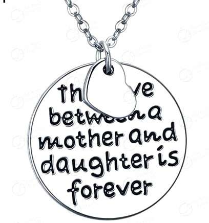 "The love between a mother and daughter is forever" Charm Pendant Necklace