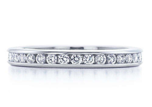 316L Stainless Steel eternity band with cubic zirconia stones. - Size 6 / M / 16.3mm