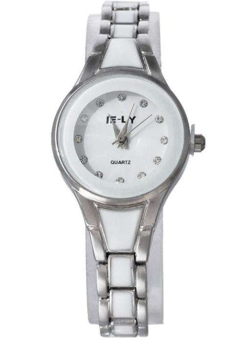Stainless Steel White Quartz Wrist Watch