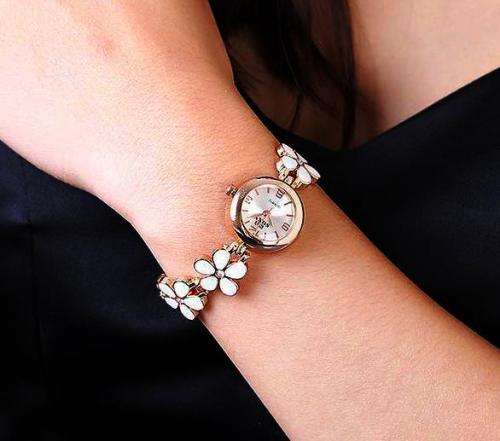 Stainless Steel Rose Wrist Watch Quartz