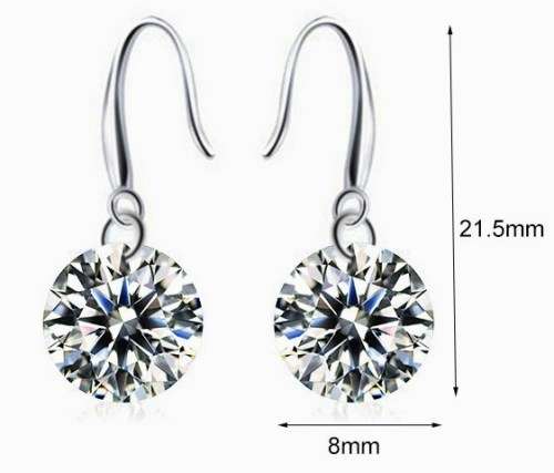 Sterling Silver CZ Drop Earrings