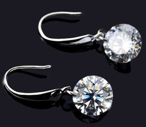 Sterling Silver CZ Drop Earrings