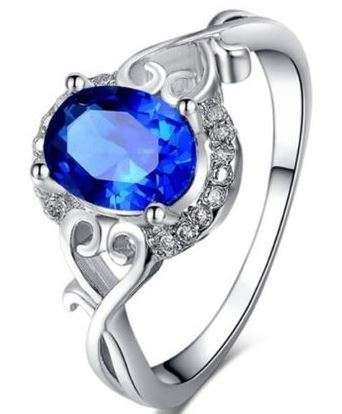 Breathtaking! 1.29ct Cr.Sapphire Halo Engagement Ring - Size 7 / O / 17.3mm
