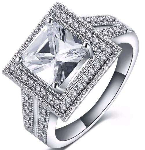 Extraordinary! 2.64ct Cr.Diamond Halo and Accents Engagement Ring - Size 9 / S / 19mm