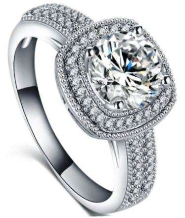Spectacular! 2.56ct Cr.Diamond Halo and Accents Engagement Ring - Size 8 / Q / 18mm
