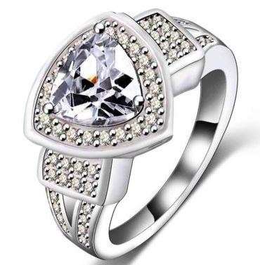 Breathtaking! 2.32ct Cr.Diamond and Accents Trillion Engagement Ring- Size 9 / S / 19mm
