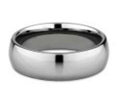 Half dome 316L Stainless Steel Ring smooth comfort fit band - Size 9 / R+/ 19mm