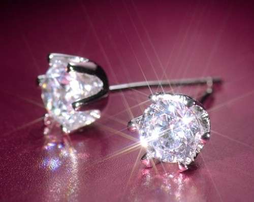 ON SALE NOW!!!  ROUND WHITE CZ STUD EARRINGS