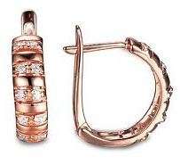 ***R699*** 18k Rose Gold Vermeil Earrings Hoop Solid 925 Sterling Silver For Women