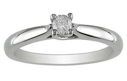BEAUTIFUL! 0.23ct Cr.Diamond Solitaire Engagement Ring - Size 8 / P+ / 18mm