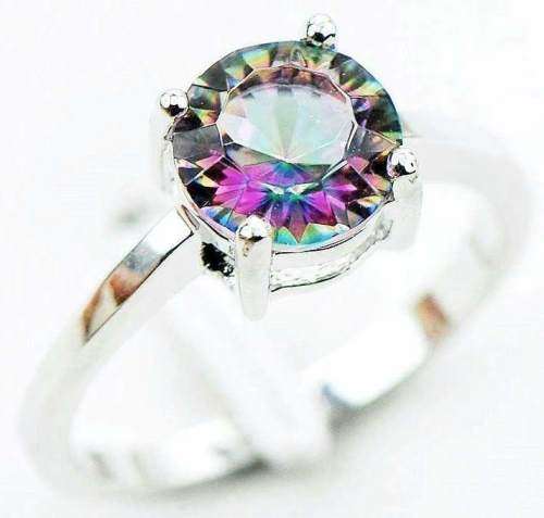 SENSATIONAL! 2.55ct GENUINE MYSTIC TOPAZ 925 STERLING SILVER RING - Size 6 / L+ / 16.4mm