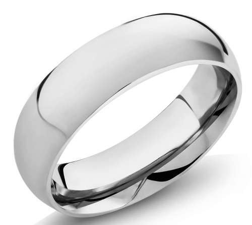 MENS 316L Stainless Steel Comfort Fit Wedding Band - Ring Size 11 / V+/ 20.6mm
